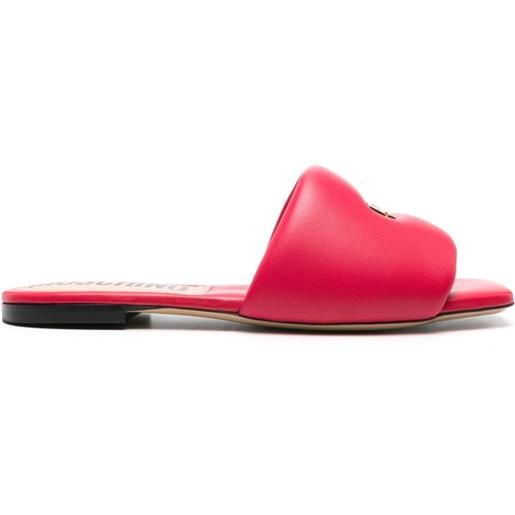 Moschino sandali slides con placca logo - rosso