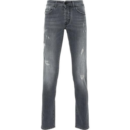 Sartoria Tramarossa jeans slim con effetto vissuto 1980 - grigio