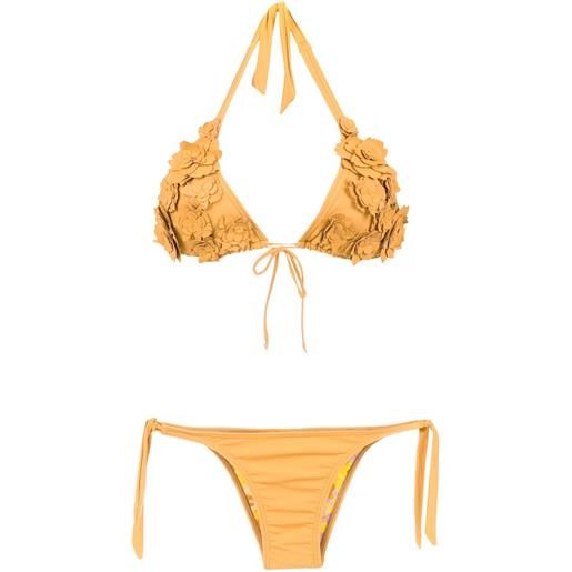 Amir Slama embroidered bikini set - giallo