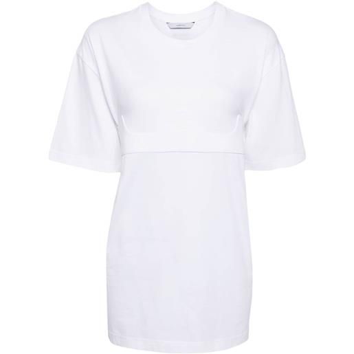 pushBUTTON t-shirt con cintura - bianco
