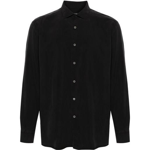 Zegna camicia con colletto ampio - nero