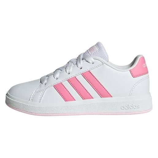 adidas grand court k, scarpe da ginnastica, ftwr white/ftwr white/chalk white, 23 eu