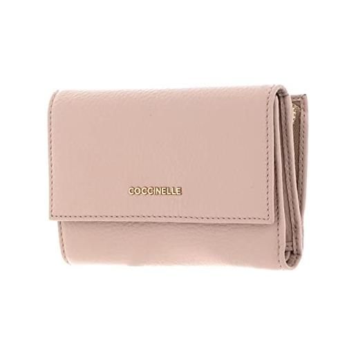 Coccinelle metallic soft wallet grainy leather powder pink