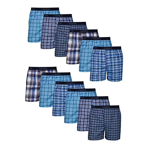 Hanes boxer senza etichetta con cintura comfort. Flex multiple disponibili pantaloncino, confezione da 12-assortiti, xxxl (pacco uomo