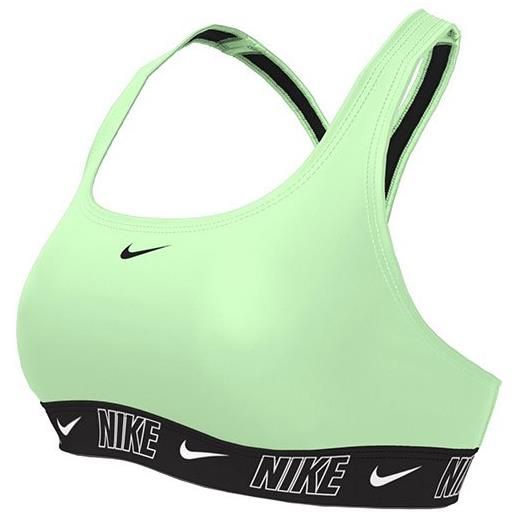 Nike Swim racerback fusion logo tape bikini top verde l donna