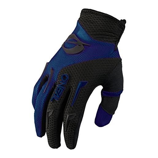 O'NEAL | guanti bike & motocross | mx mtb dh fr downhill freeride | materiali durevoli e flessibili, palmo ventilato | element glove | uomo | nero blu | taglia xl