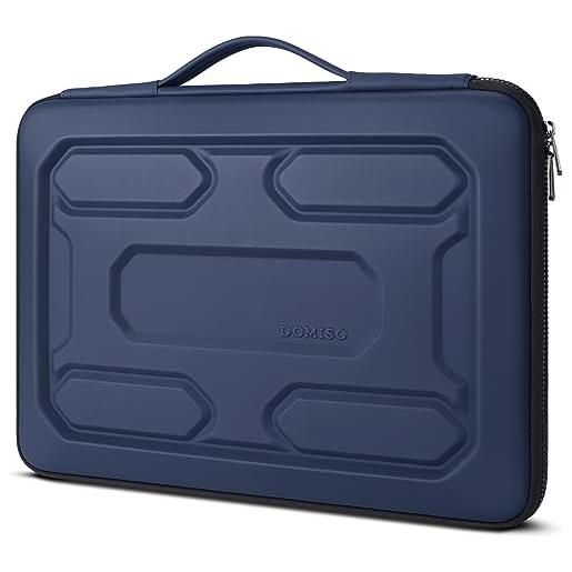 DOMISO 17,3 pollici borsa a tracolla per laptop da custodia protettiva in eva impermeabile antiurto per 17.3 dell/msi gs73vr stealth pro/lg gram 17/rog strix gl702vs/hp envy 17, blu scuro