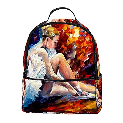 SORANO zaino scuola college bookbag ballet ballerino ragazza pittura colorata