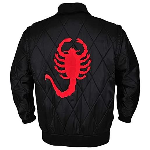 JACKETZONE giacca drive scorpion satin | giacca trapuntata ryan gosling bomber, avorio - giacca in raso, l