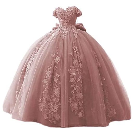 Fuomomo pizzo beaded quinceanera abiti abito da ballo abiti da ballo fuori spalla abiti dolci per le donne puffy donne abiti per cerimonia