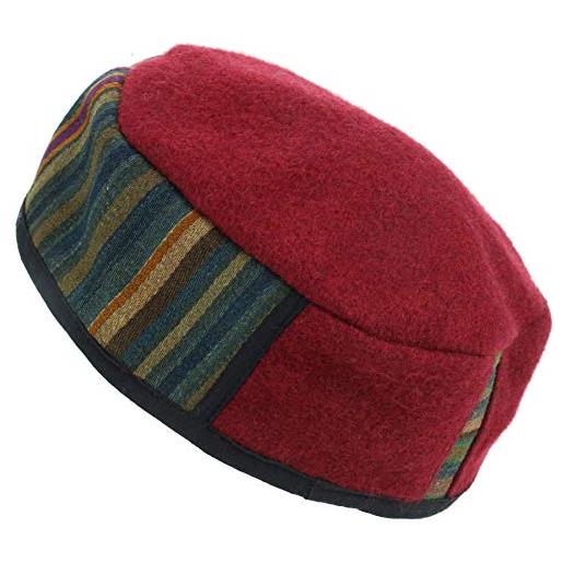 Siesta cappello da fumo in lana nepalese, rosso, l