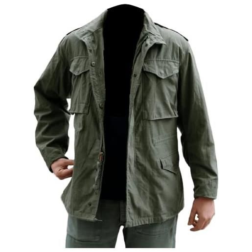 Hifacons john rambo - giacca cargo in cotone | m65 field jacket military us army coat jacket (regolare, grande e alto e corto), m65 field - cotone verde, m