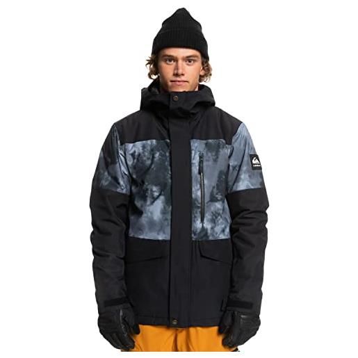 Quiksilver giacca snowboard uomo inverno eqytj03339 kvj1 mission printed block nero (s)