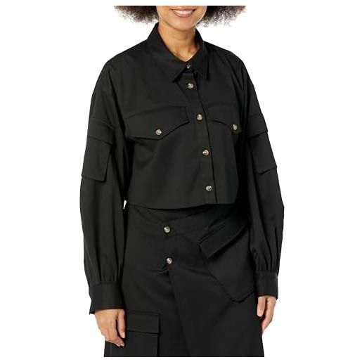 The Drop giacca da donna, stile camicia cargo corta, nero, by @karenbritchick, xs