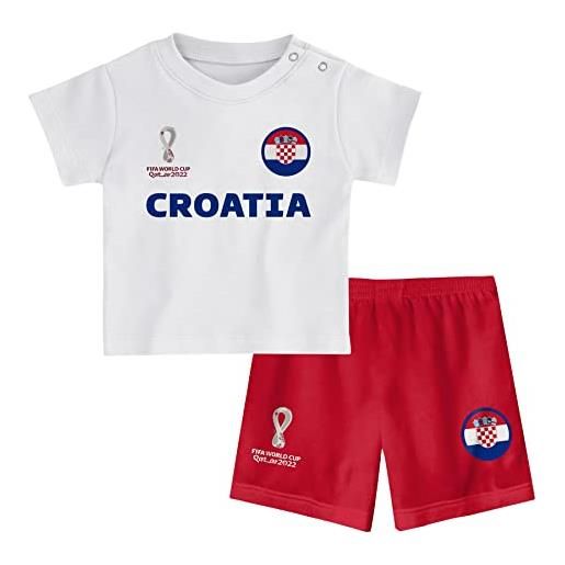 FIFA unisex kinder official world cup 2022 tee & short set, toddlers, croatia, alternate colours, age 3, black, medium
