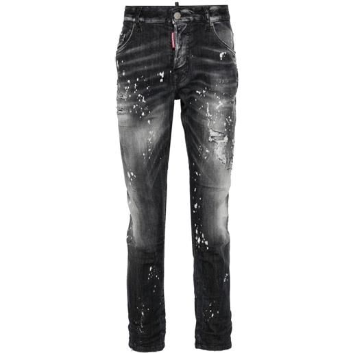 Dsquared2 jeans skinny con effetto vernice - nero