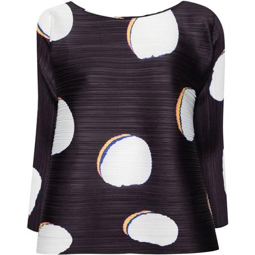 Pleats Please Issey Miyake blusa con stampa bean dots