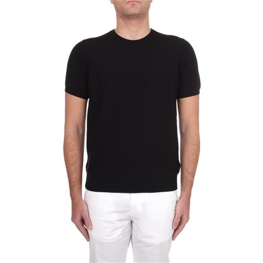 Drumohr t-shirt in maglia uomo nero