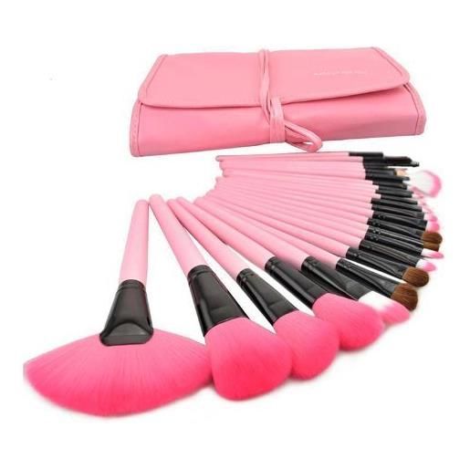 XLKJ set di 24 pezzi pennelli cosmetici, pennelli make up eyeshadow lip pennelli trucco(rosa)