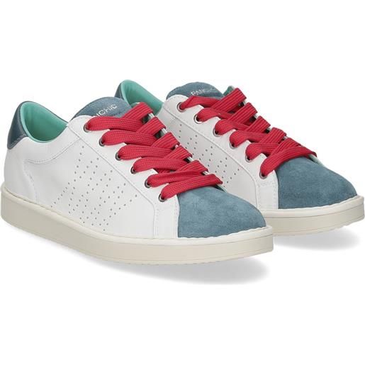 Panchic p01m013 lace-up leather suede white basic blue red