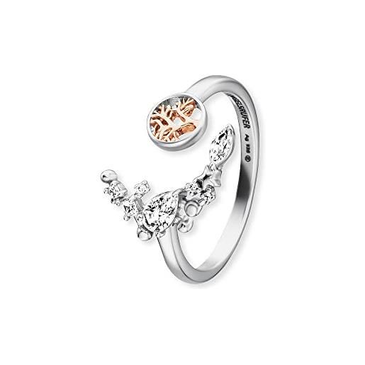 Engelsrufer anello da donna aperto in argento sterling - tempestato di 7 zirconi - regolabile - senza nichel, misura unica, argento sterling, zirconia cubica