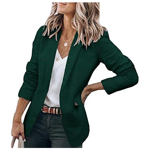 Cicy Bell giacche da abito blazer da donna blazer casual da donna giacche da lavoro a maniche lunghe aperte sul davanti verde scuro l