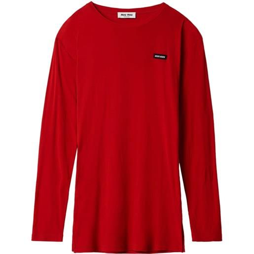 Miu Miu abito modello t-shirt con applicazione - rosso