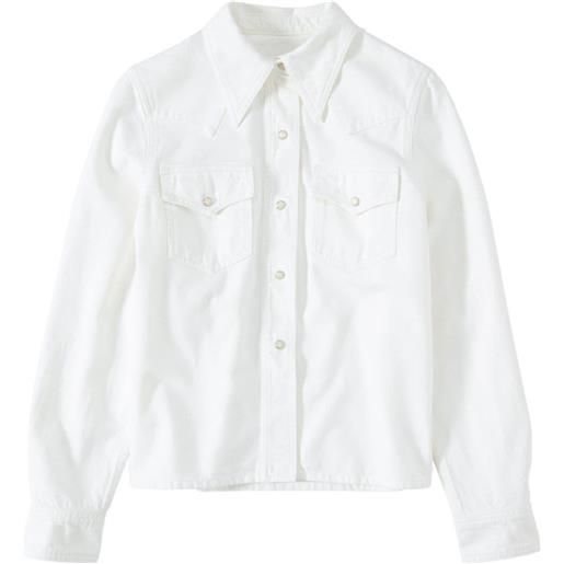Closed camicia denim stile western - bianco