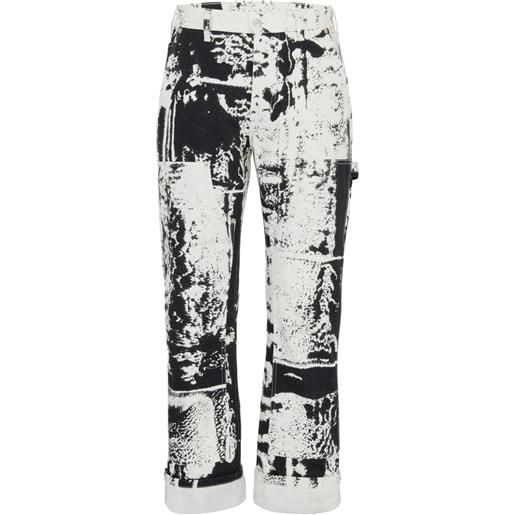 Alexander McQueen jeans crop con stampa - bianco