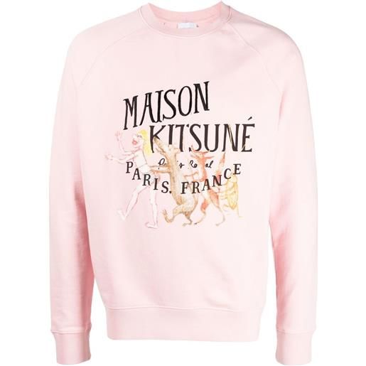 Maison Kitsuné maglione con stampa - rosa
