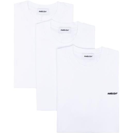 AMBUSH set di 3 t-shirt con ricamo - bianco