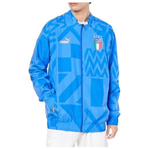 PUMA uomo jackets giacca casa prematch italia calcio uomo l ignite blue electric lemonade