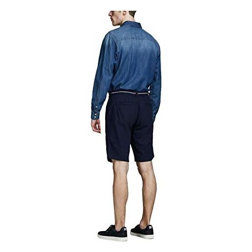 Jack & jones jjilinen chino shorts mid akm 732 sts pantaloncini, blu (navy blazer navy blazer), 54 (taglia produttore: small) uomo