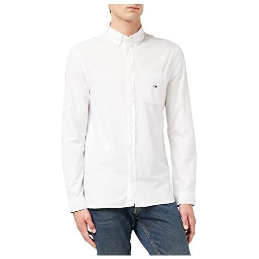 Tommy Jeans dm0dm14188 camicie/top in tessuto, white, xl uomo