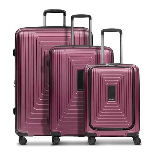 REDOLZ essentials 14 set di valigie 3 pezzi rigide | s 55 cm scomparto per laptop + m 66 cm + l 77 cm | pieghetta estensibile | ultraleggera | 4 ruote & tsa