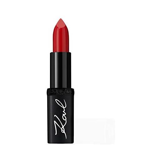 L'Oréal Paris collezione edizione limitata karl lagerfeld, rossetto a lunga durata color riche, confortevole sulle labbra, finish satin, rosso(provokative)