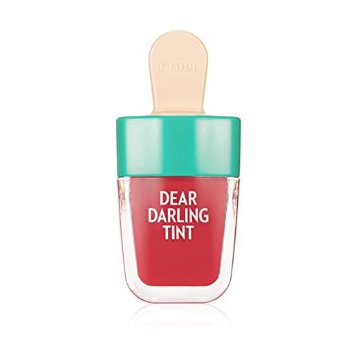ETUDE dear darling water gel tint ice cream (rd307 watermelon red) (21ad)| vivid high-color lip tint with minerals and vitamins from soap berry extract to moisture your lips