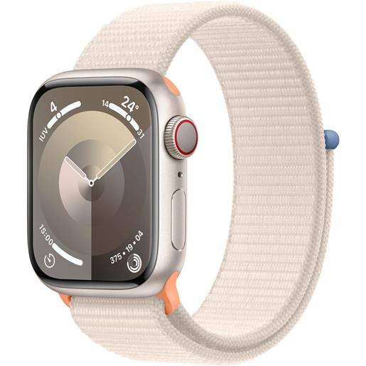 APPLE smartwatch apple watch series 9 gps + cellular cassa 41mm in alluminio galassia con cinturino sport loop galassia