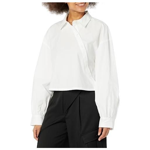 The Drop camicia da donna, asimmetrica sul davanti corta, bianco, by @karenbritchick, s