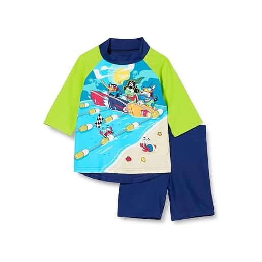 Speedo learn to swim sun protection maglia e pantaloncino per bambino, blu/verde, 6 anni