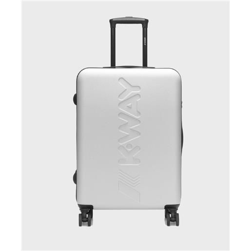 Kway valigia trolley media da stiva 4 ruote, 65 cm, white