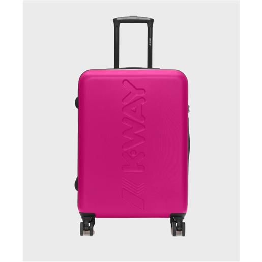 Kway valigia trolley media da stiva 4 ruote, 65 cm, pink rosa