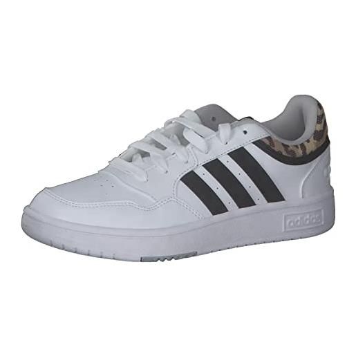 adidas hoops 3.0 low, sneakers donna, ftwr white/core black/grey two, 36 2/3 eu