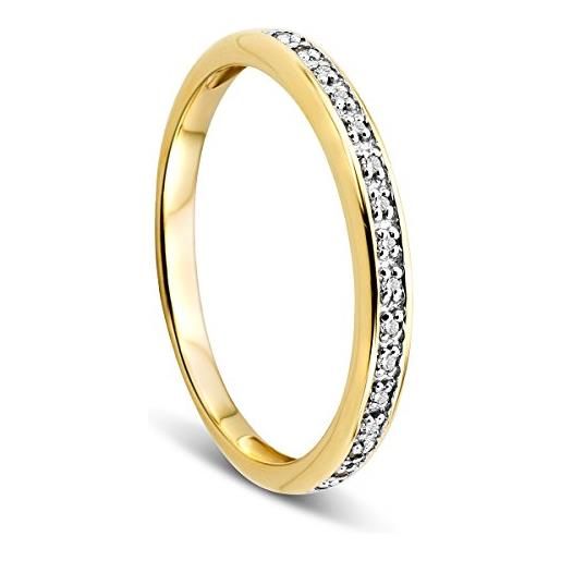 OROVI anello veretta da donna orovi in vero oro giallo 9kt 375 con diamanti naturali. Anello eternity di brillanti, fede ipoallergenica. 