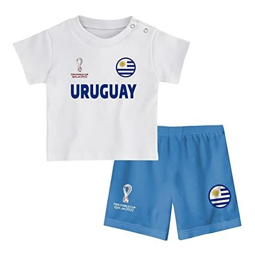 FIFA unisex kinder official world cup 2022 tee & short set, toddlers, uruguay, alternate colours, age 4, white, large