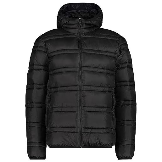 CMP, cappuccio con bottoni a pressione della giacca da uomo, nero, 54