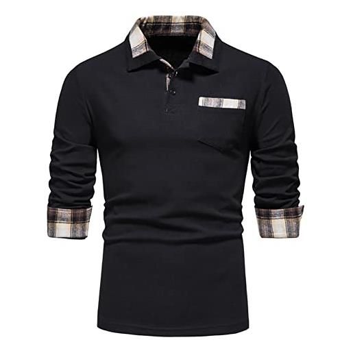 BFYSFBAIG uomo manica corta basic t-shirt cotone classica maglietta commerciale camicia leggero basic t-shirt (rin2-nero, xxl)