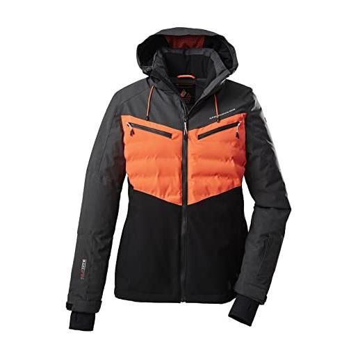 Killtec (kilah) women's giacca da sci/ giacca funzionale con cappuccio staccabile con zip e paraneve ksw 21 wmn ski jckt, melange antracite, 42, 38619-000