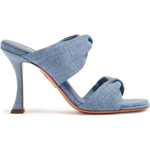 Aquazzura sandali denim twist 95mm - blu