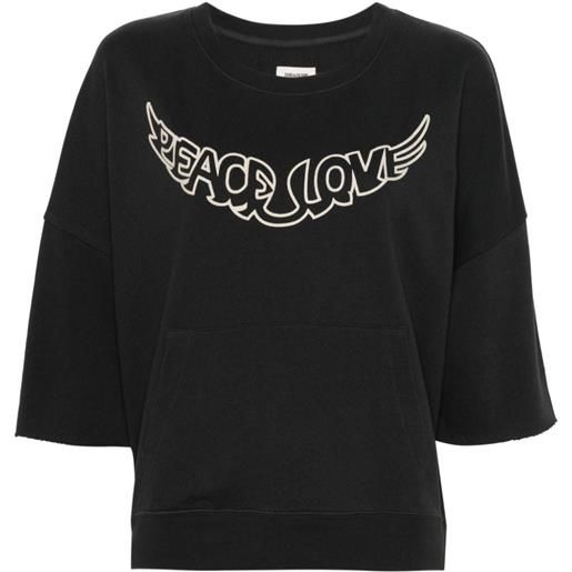 Zadig&Voltaire t-shirt con slogan - nero